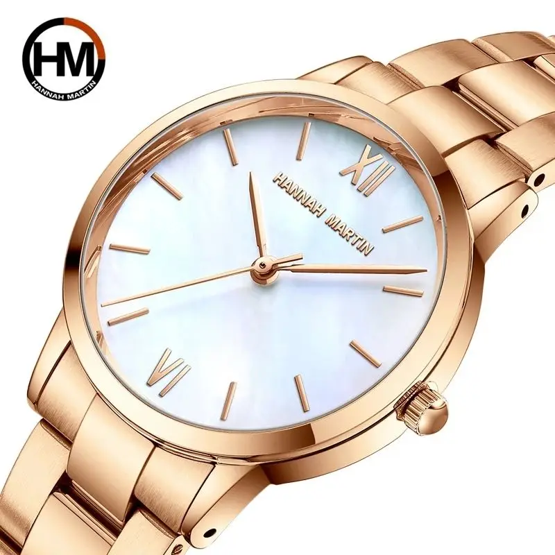 Hannah Martin 1221 Simple Female Quartz Lady Watch Alloy Chronograph Wrist Watches Manufacturer Minimalistic Watch
