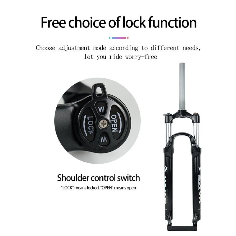 Bike Downhill Pneumatic MTB Front Fork Bicycle 26/27.5/29 Inch Aluminum Alloy Shock Absorber Front Fork WAKE Cycle Fork