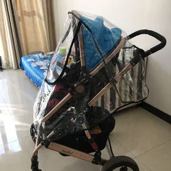 Plastic Baby Stroller Rain Cover Pushchair Raincoat Thickening Outdoor Windscreen Dust Cover for Pram Baby Travel Weather Shield