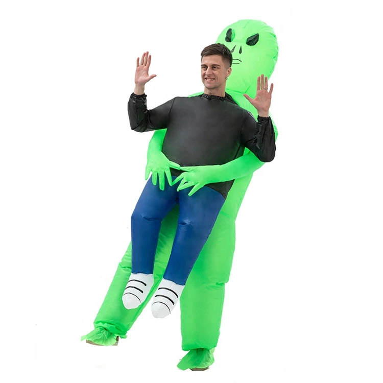 Inflatable Monster Costume Scary Green Alien for Adult Halloween Cosplay