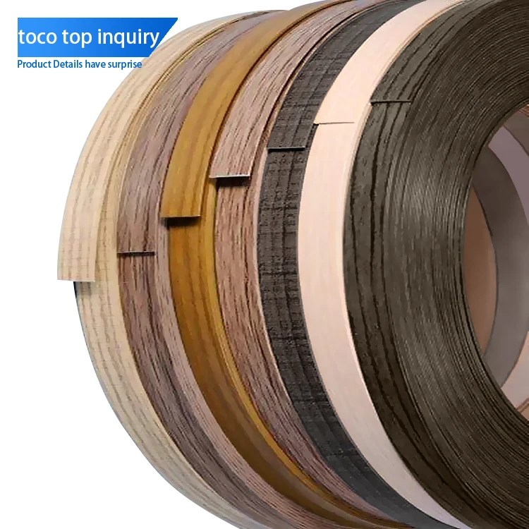 Decorative Wood Grain  PET Edge Banding Flexible Plastic Strips For Furniture Accessories Protection