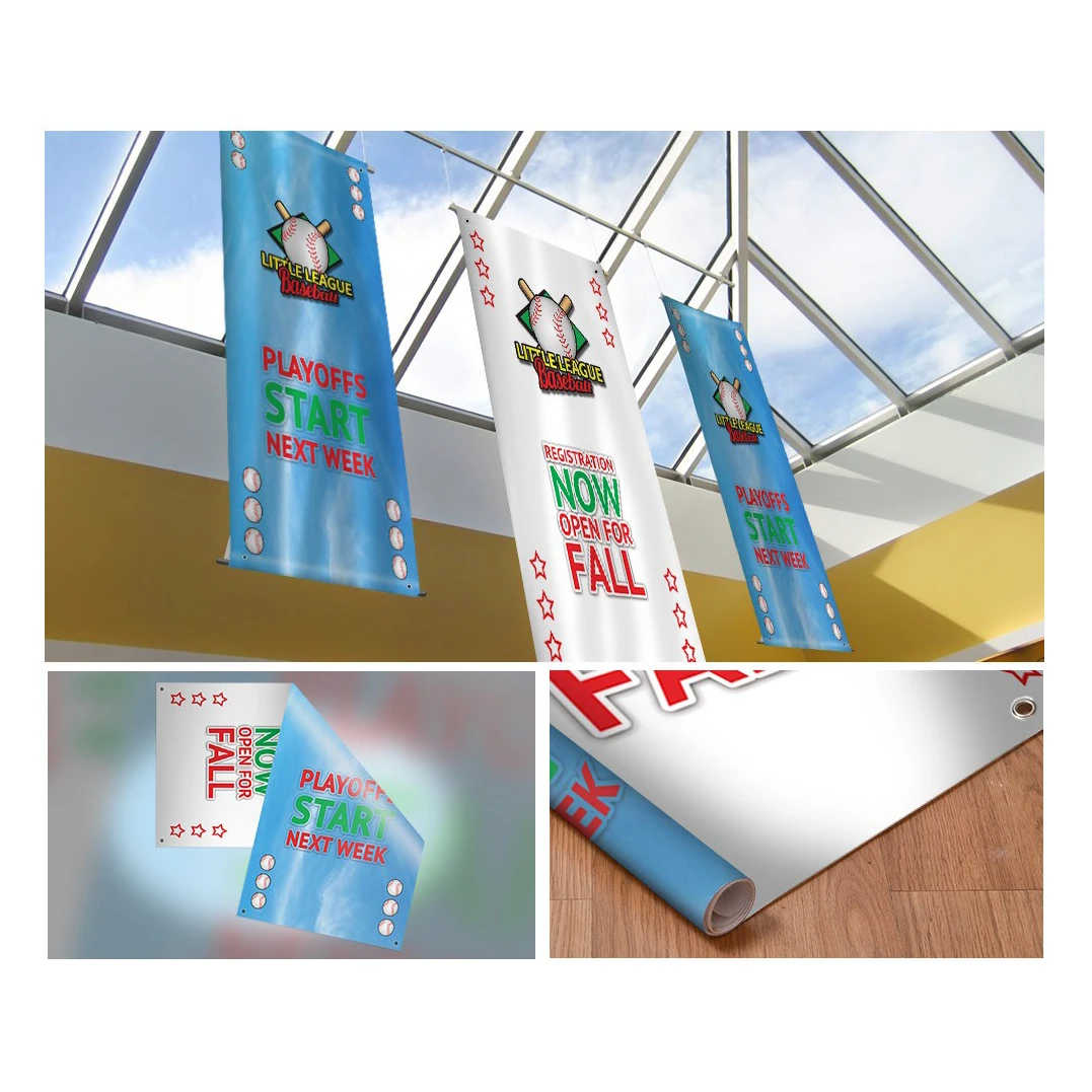 UV Double Side PrintingHanging Perforated PVC Vinyl Mesh Banner Fabric BannersFlexDouble-sided clip printed in black cloth