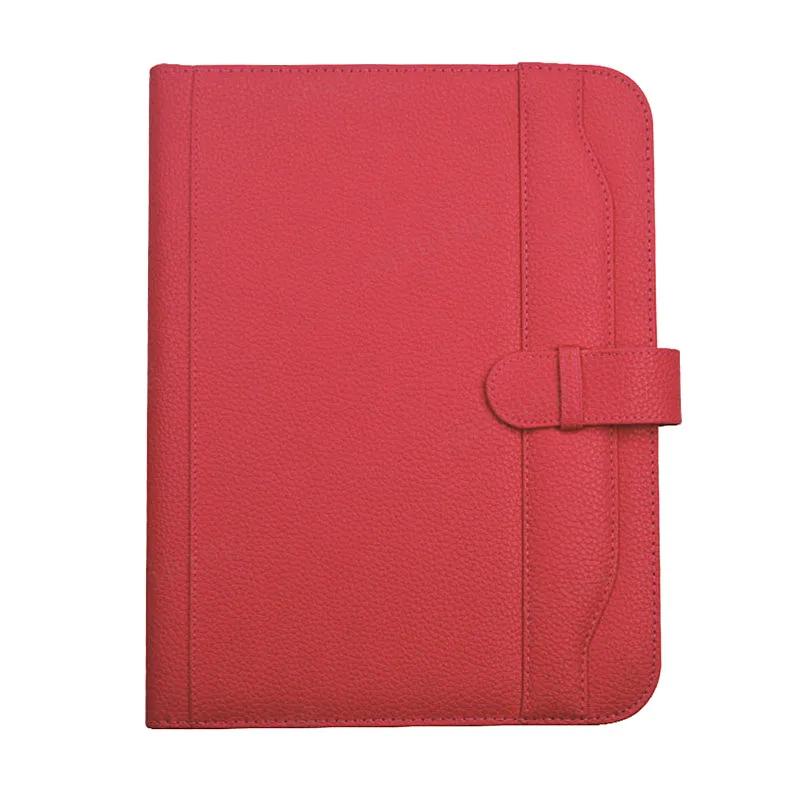 
factory price wholesale Manager File Folder With Calculator Multifunction Portfolio File Case A4 leather notepad 