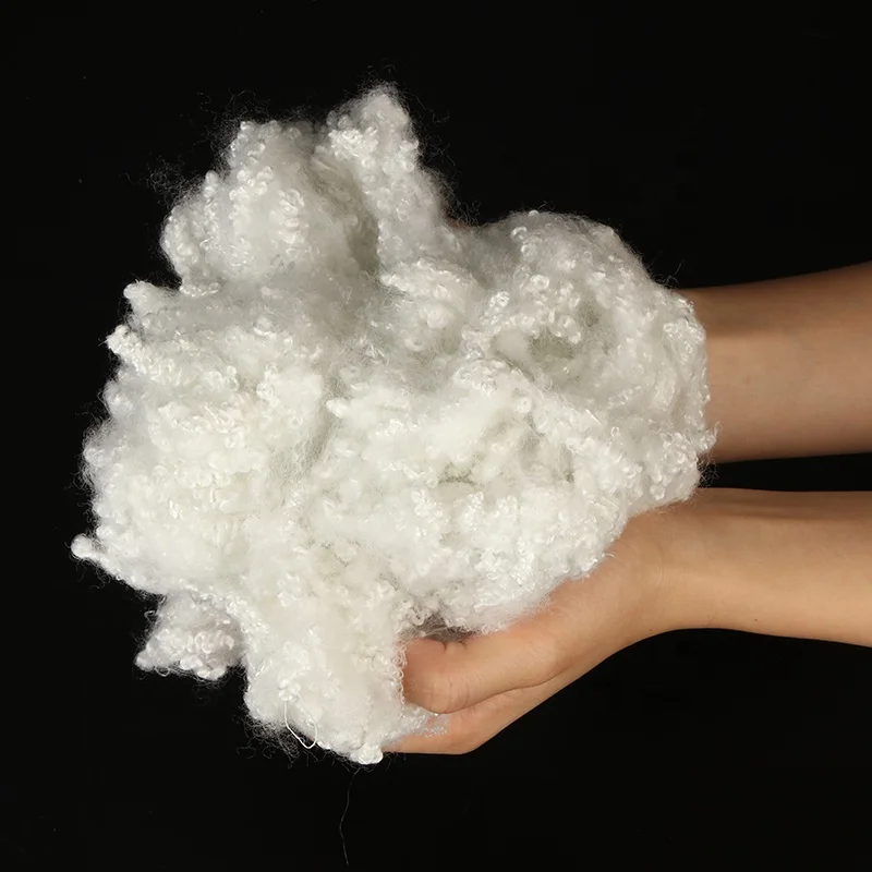 3D 64mm Siliconized Wholesale nonwoven siliconized polyester staple fiber for stuffing