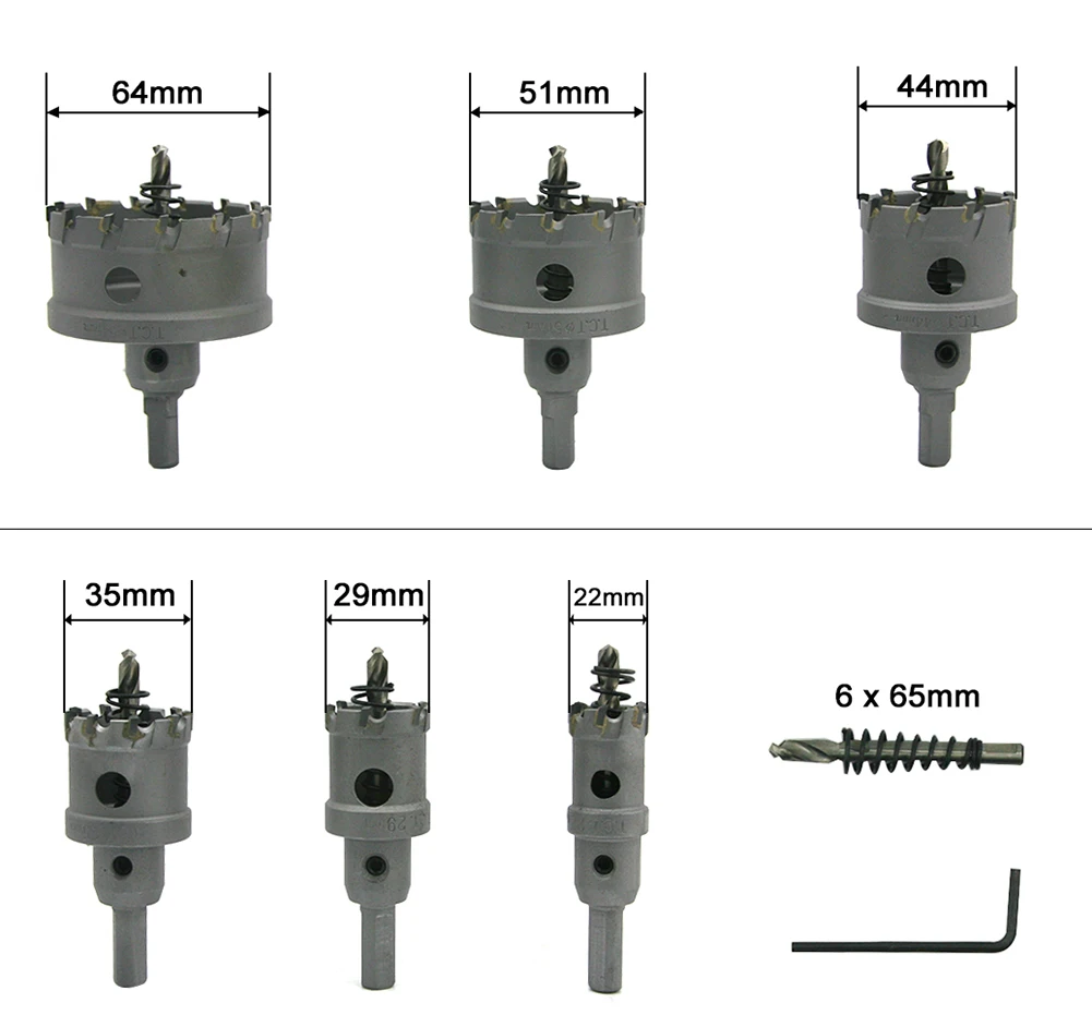 
7 PCS TCT Hole Saw with Pilot Drills Set 