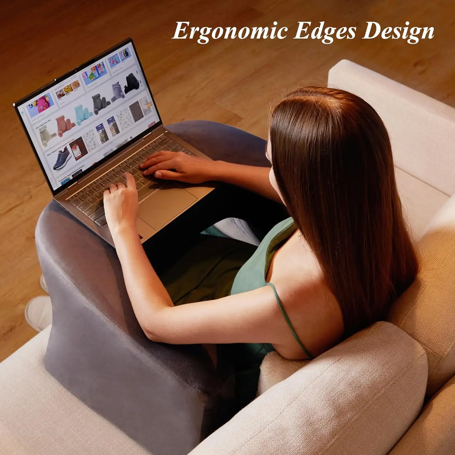 Soft Reading Pillow Arm Rest Lap Desk Pillow for Adult Gaming Working,Playing in Floor Sofa with Removable and Washable Cover