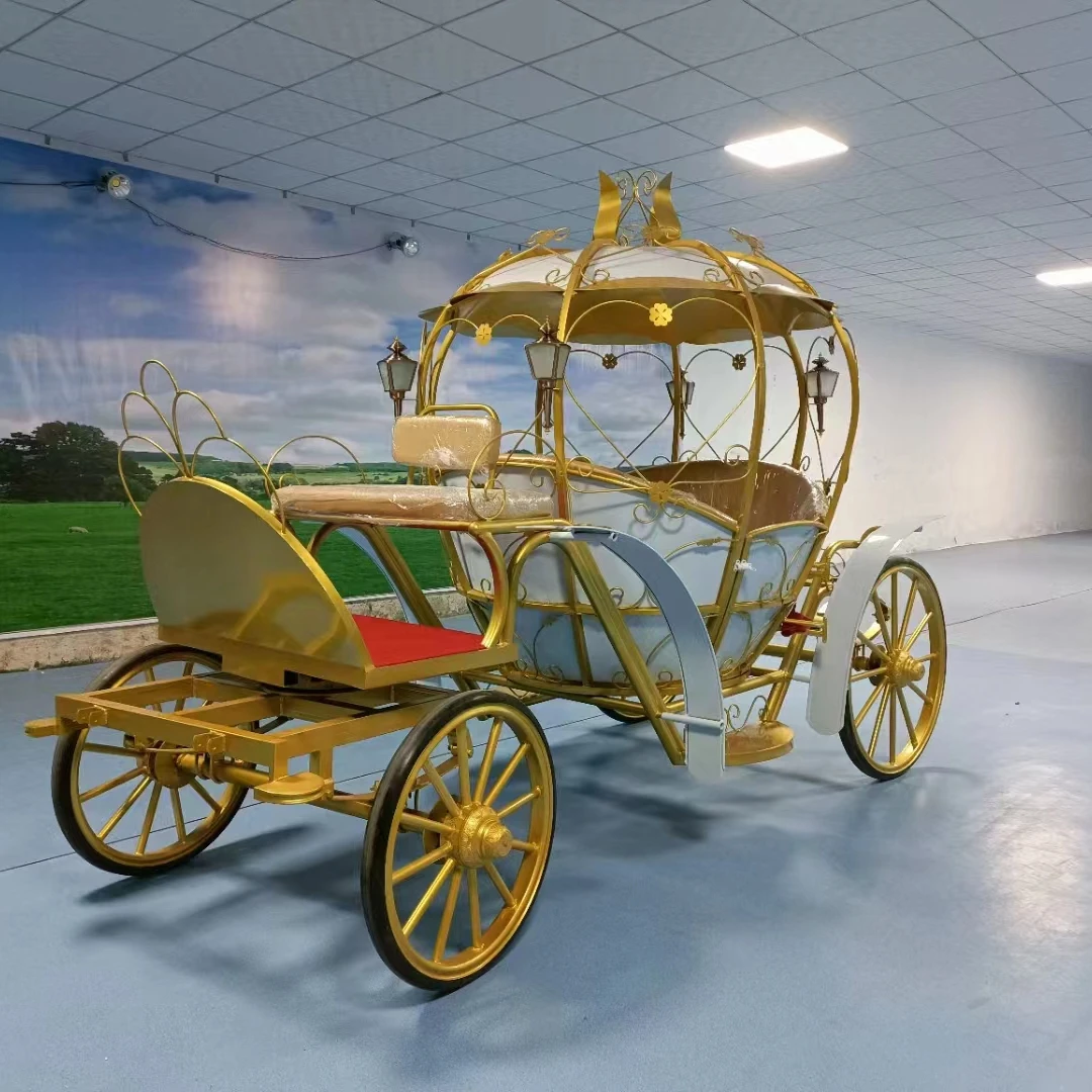 4-wheel marathon horse cart exhibit pumpkin horse carriage buggy cinderella wedding horse carriage for sale