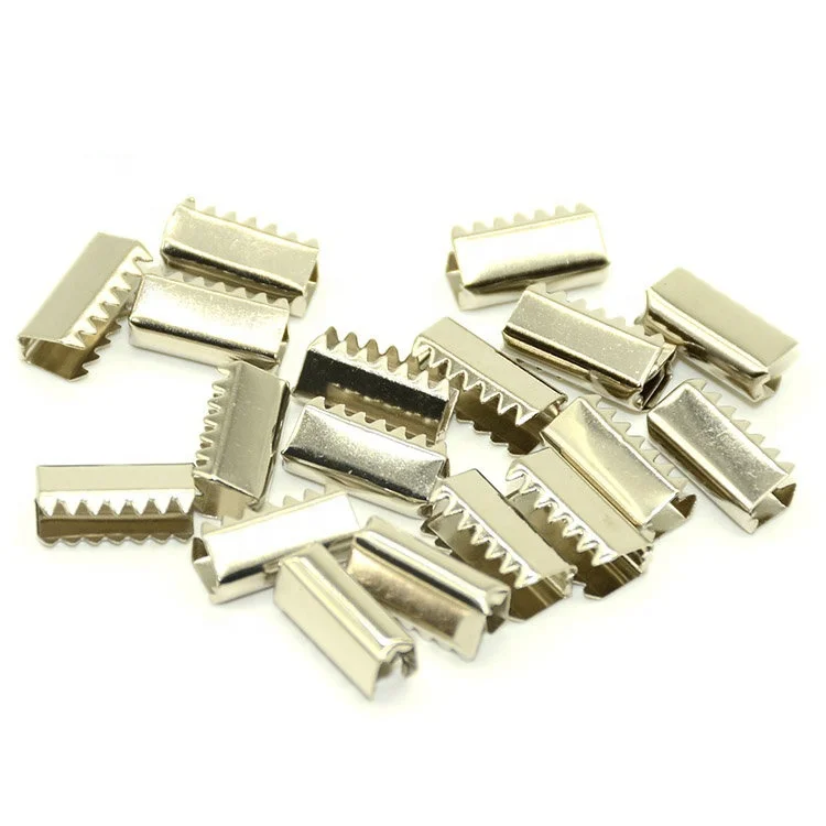 2mm 3mm 4mm lanyards rhodium gold bronze metal elastic strings end crimps DIY Hair Ponytail Holder Pinch Crimps Connectors