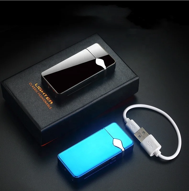 Wolesale Smoking Custom Windproof Cigarettes Arc Lighter Outdoor Usb Lighter For Camping BBQ  lighters custom logo