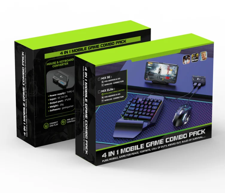 
One Hand Gaming Keyboard Mouse and Converter Pack Backlight for PS3/PS4/PS5/Xbox360/XboxONE/Xbox Series X/Switch Consoles 