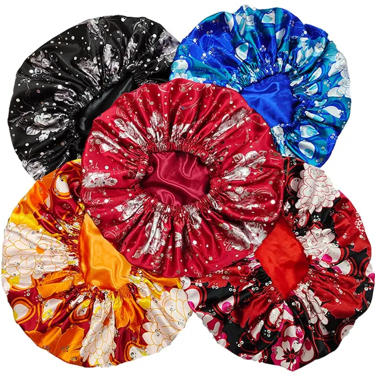 african double layer Glittering Sequins Bonnets for Women