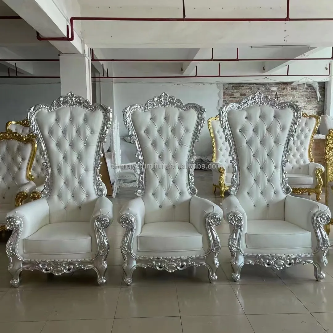 Luxury high back wedding chair king and queen throne chairs for sale