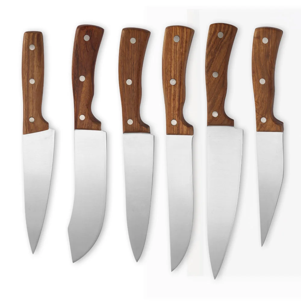 Xingye Sharp Full Tang Handmade Wooden Handle 5cr15 Stainless Steel Chef Knife Fruit Cleaver Kitchen Knives With Gift Boxes