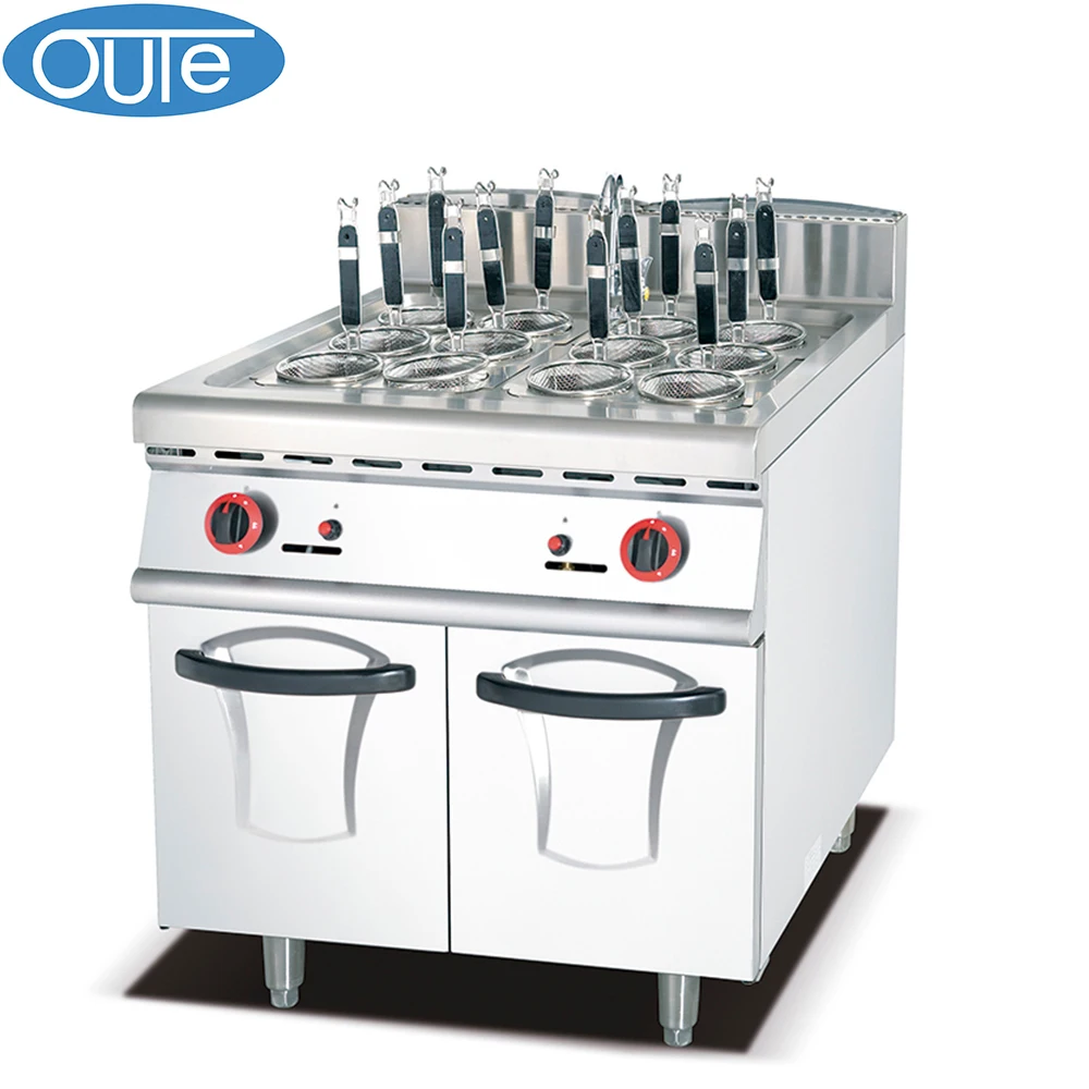 Factory Price Stainless Steel Free Standing  Noodle Boiling Machine LPG  Gas Pasta Cooker With Cabinet