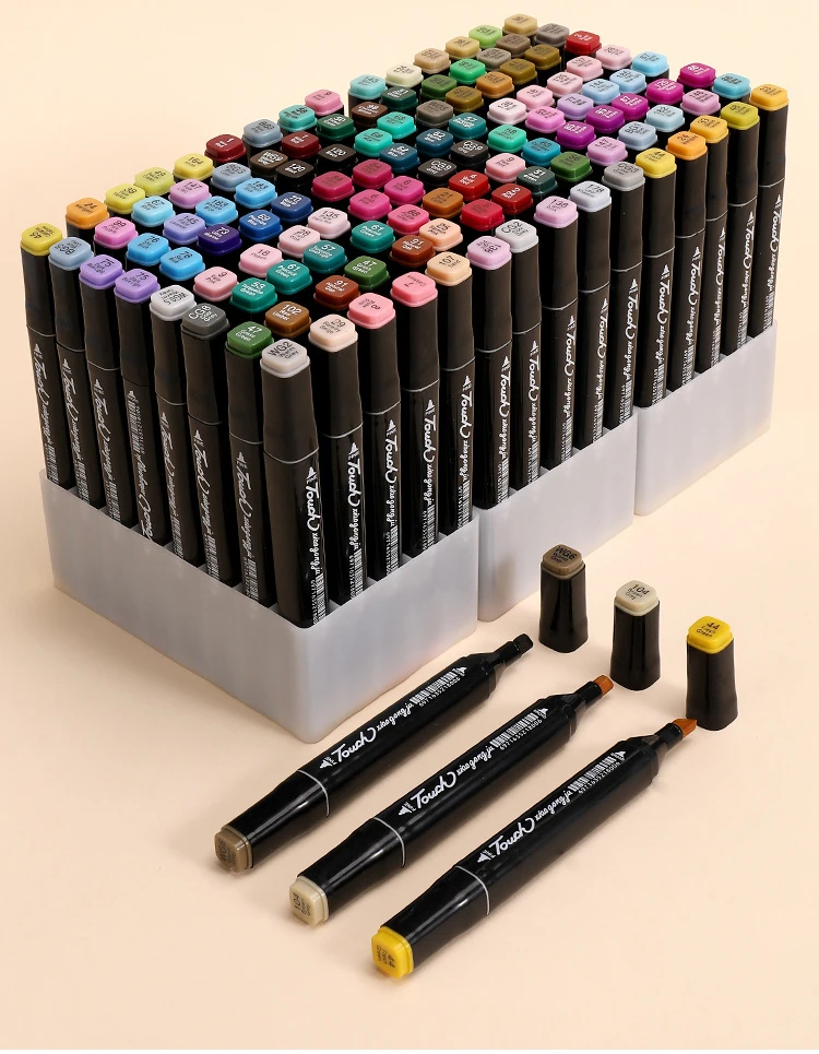 Office Supplies 30/40/60/80 Color Drawing Double Sided Art Marker Pen Permanent Sketch Markers Set