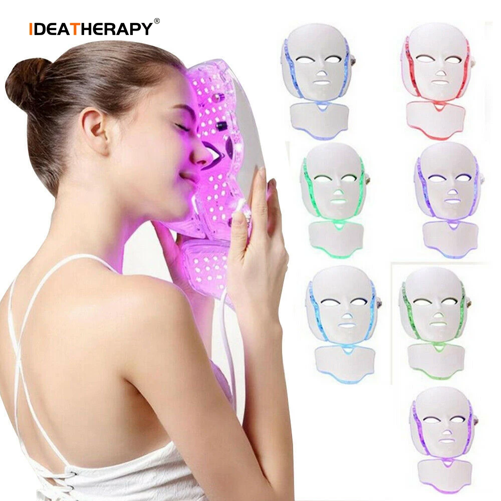 IDEA Hot Sale TL50 Red Light Therapy Mask Home Use Beauty Mask Led 7 Colors Neck And Face Health Care Led Face Device