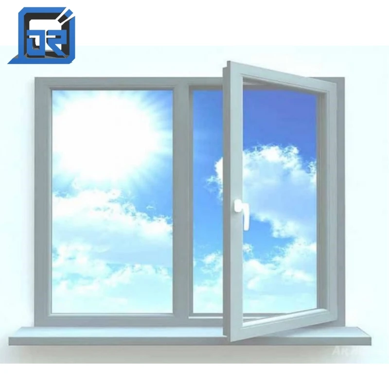 White Aluminium Double Glass Vertical Folding Glass Window for House Aluminum Casement Window Double Glazed Aluminum Windows
