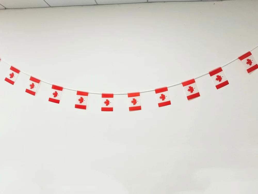 Football Game String Flag Customizable 21*14cm 32pcs/string 10m Canada National Country Buntting Flag Canada String Flags