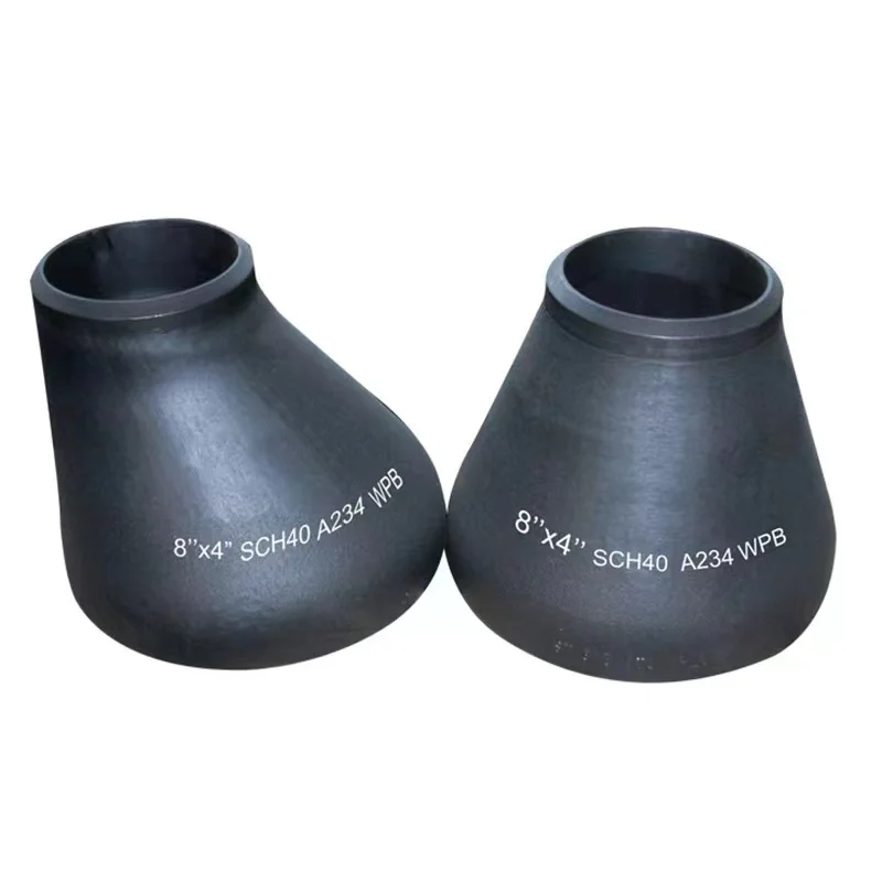 ASME B16.9 Carbon Black Stainless Steel Seamless Butt Reducer Sch40 Sch80 JIS DIN Concentric Eccentric Reducer