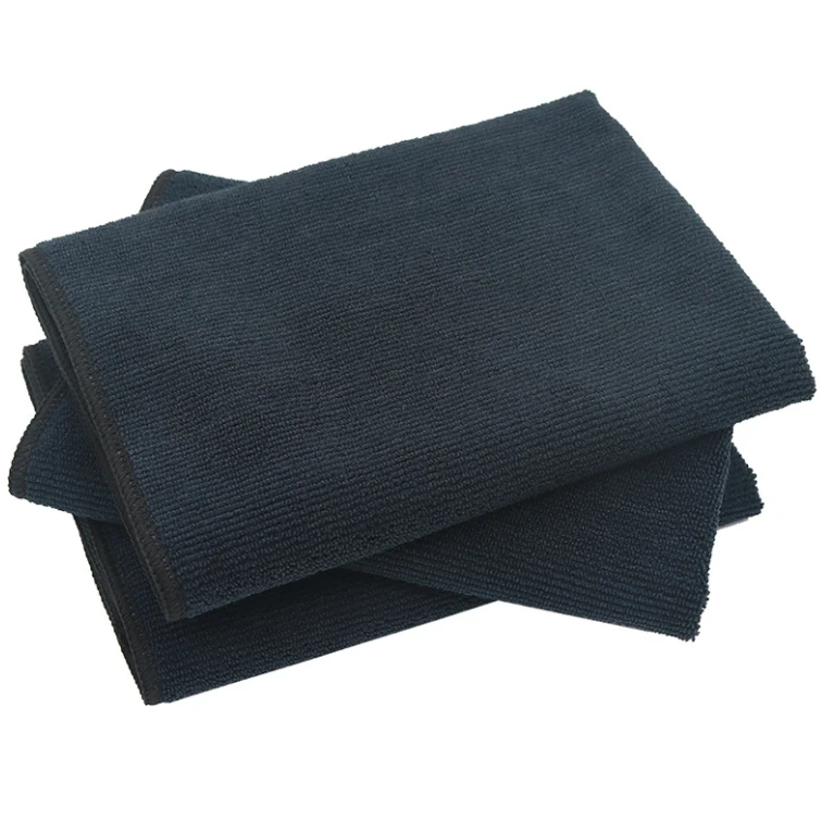 Black Polyester Microfiber Car Wash Towel Kitchen Cleaning Towel
