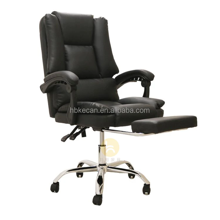 cheap massage soft ergonomic office furniture executive recliner boss chairs luxury black PU leather office chair with footrest