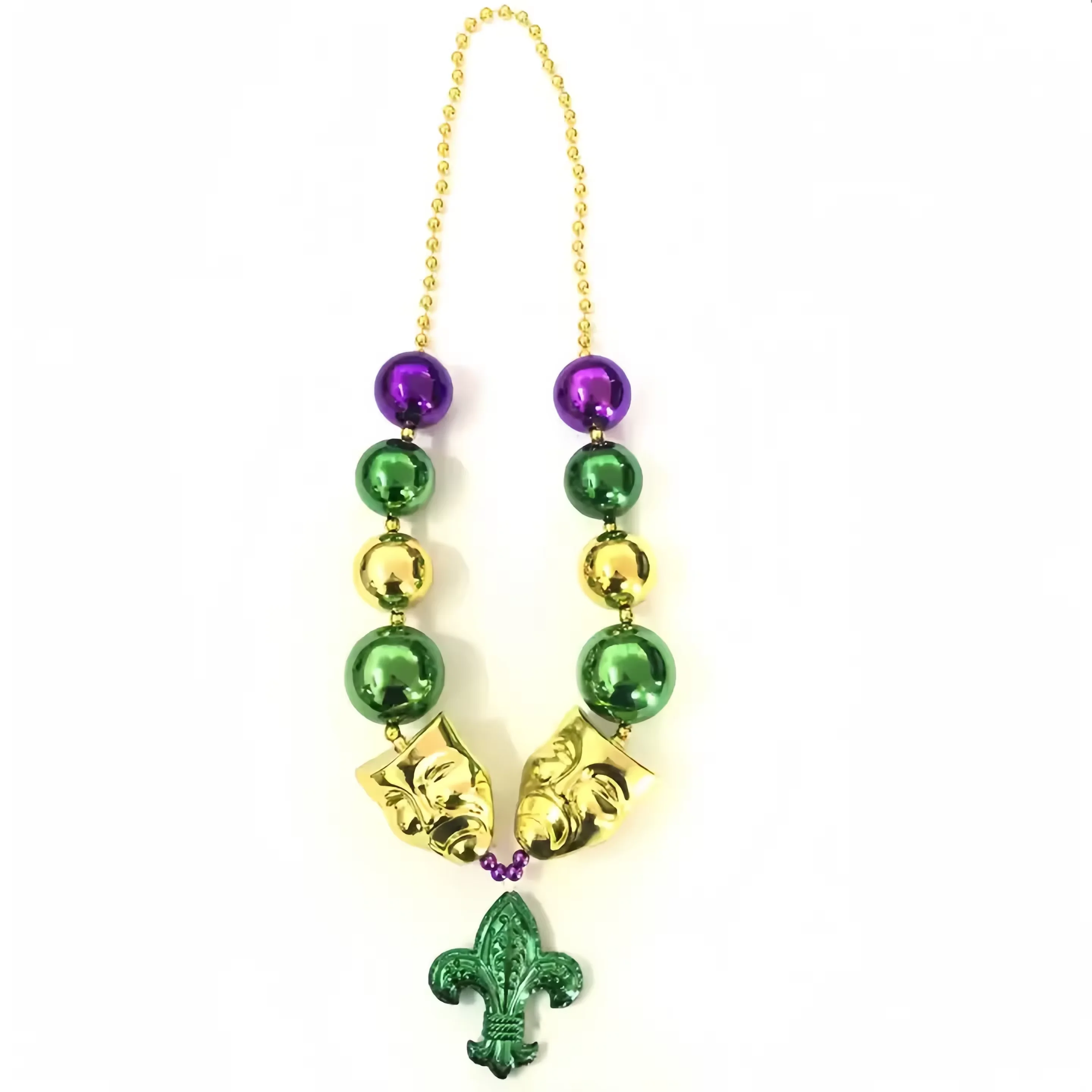Jumbo mardi gras ожерелье из бисера маска и Fleur de Lis для праздничных принадлежностей