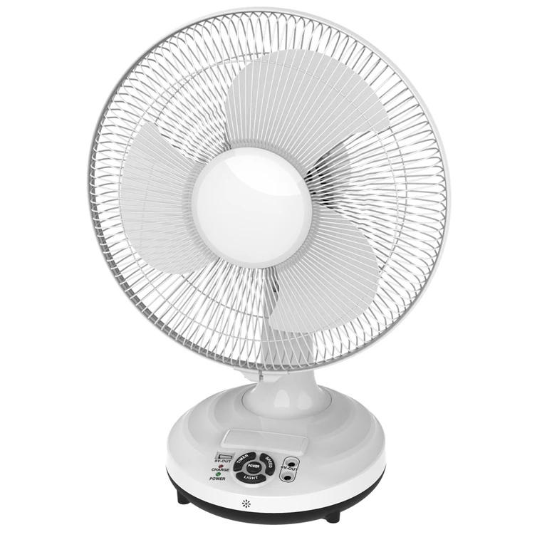 China Cooling High Speed Fan DC/AC Solar Rechargeable Portable Wall Fan 12 Inch With Led Light