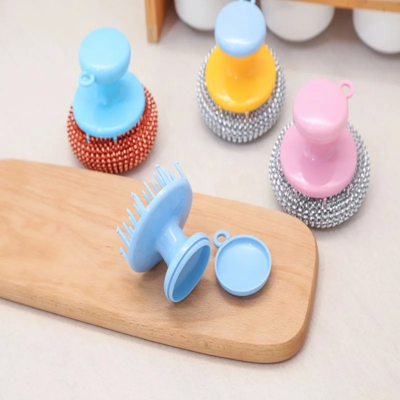 Kitchen Accessories PP And PET Material Plastic Kitchen Pan Dish Cleaning Brushes With Handle
