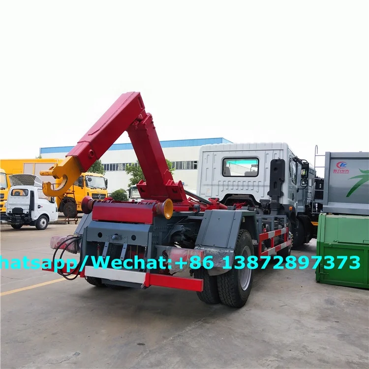 Dongfeng 4*2 Hook Lift Garbage Trucks 8m3 Bin Lifter Garbage Truck 8Tons Hydraulic Arm Garbage Truck