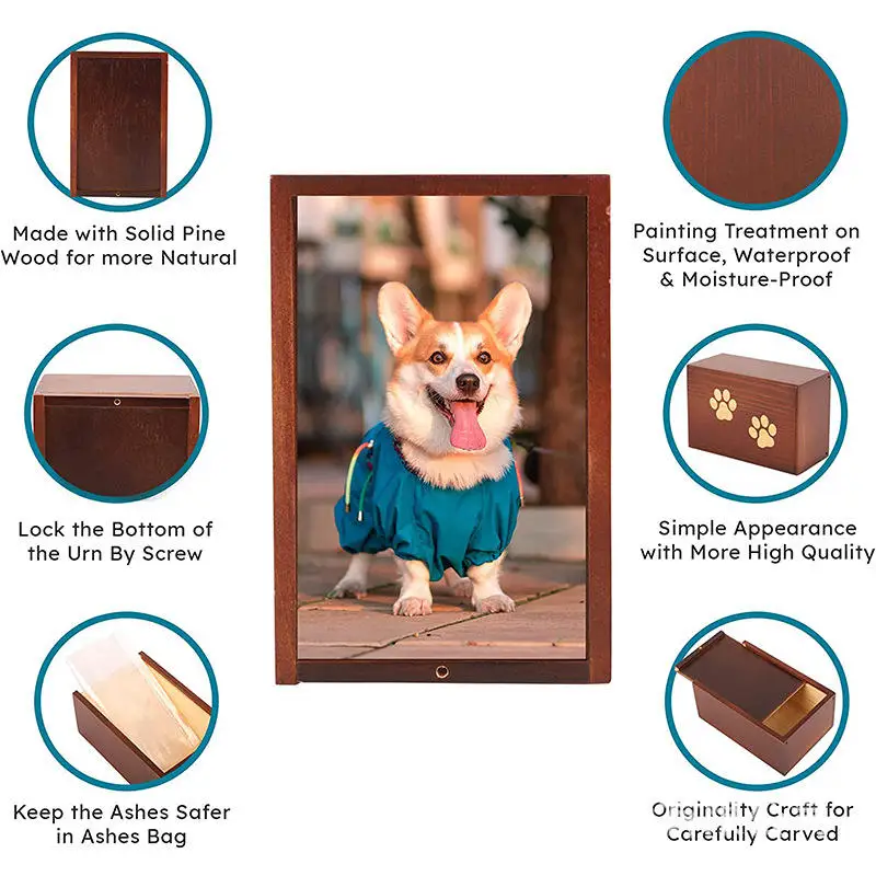 urna para mascotas wholesale decorative cremation urns custom animal pet ash box pet memorial wooden pet urns for dogs ashes