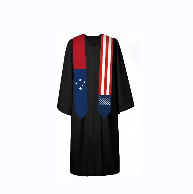 High Quality Graduation Stole Sash Samoa and Usa Flag Graduation Country Flag Graduation Stole for International Students