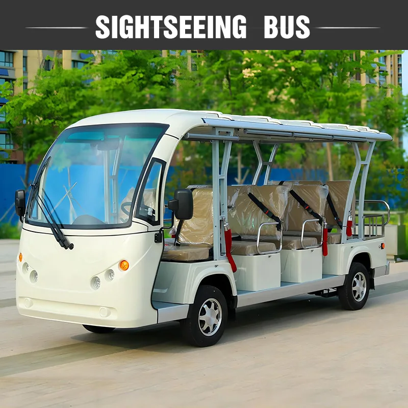 White Seat Bus Nature Park Club Cart 72V 14 Passager Electric 8 Seats Sightseeing Bus Car