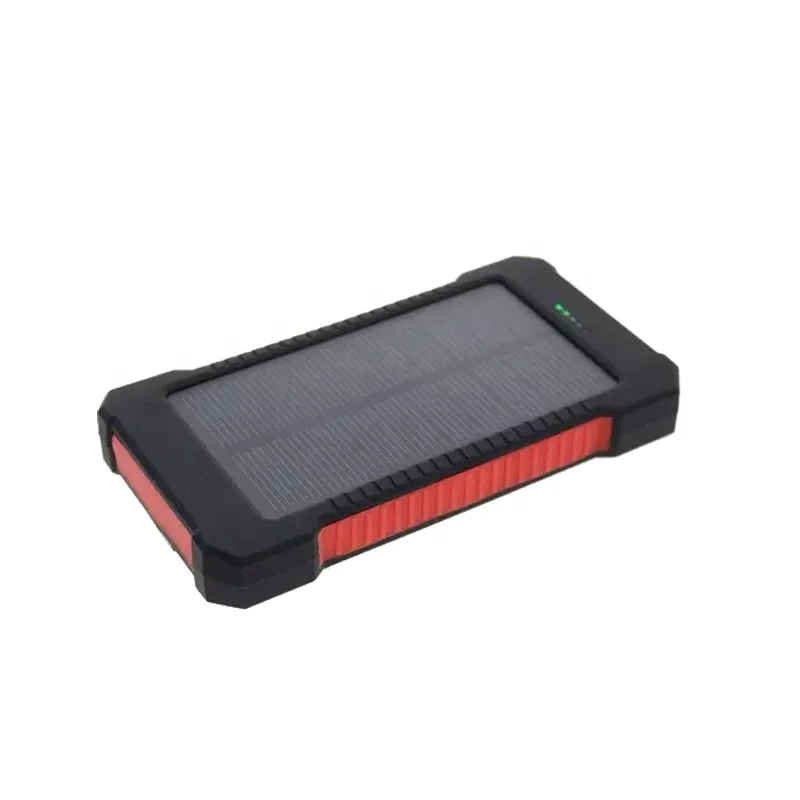  Солнечное зарядное устройство с двумя портами USB Power Bank 20000 мАч водонепроницаемый аккумулятор Внешняя портативная солнечная панель со светодиодной