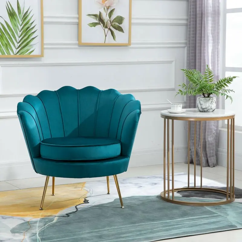 Классическое цельное деревянное металлическое яйцо одиночное кресло для отдыха большой скандинавский винтажный кожаный темно-синий стул кресло с золотом