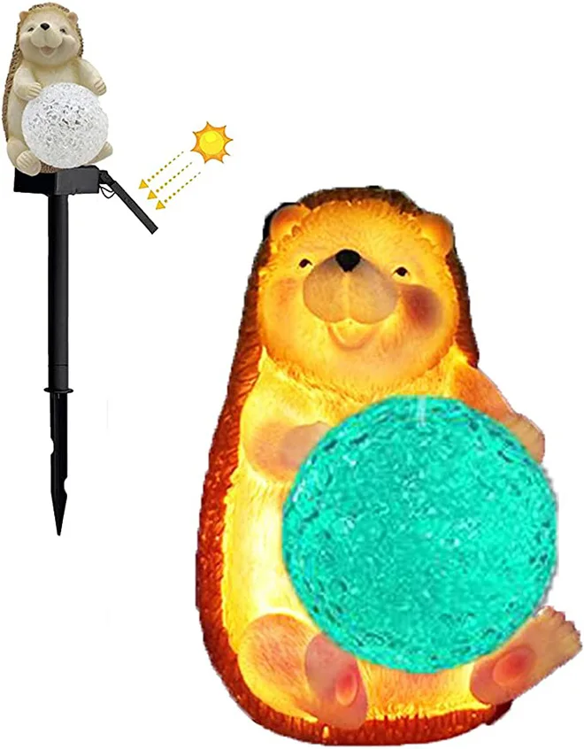Dropshipping Solar Garden Lights Outdoor Decor Hedgehog Solar Powered LED Light Waterproof Statue for Yard Patio Home
