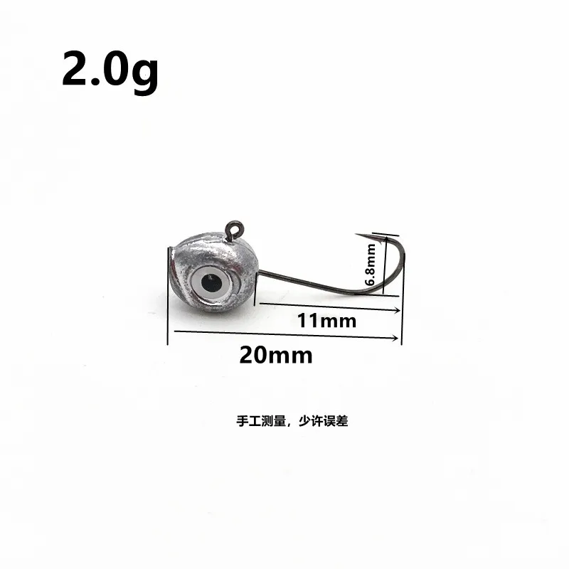 3D eye hook barbed lead head hook route sub soft bait fishing gear worm hook Crappie jig head