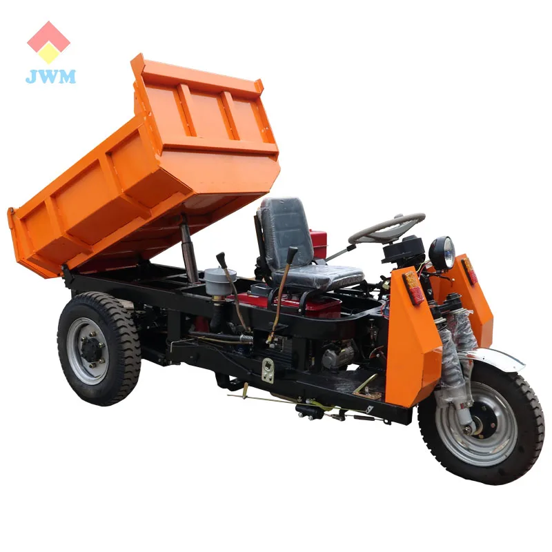 Jinwang Diesel Tipper Trick Small Tricycle Dumper Truck Underground Transportation Loader For Peru Chile And Ecuador
