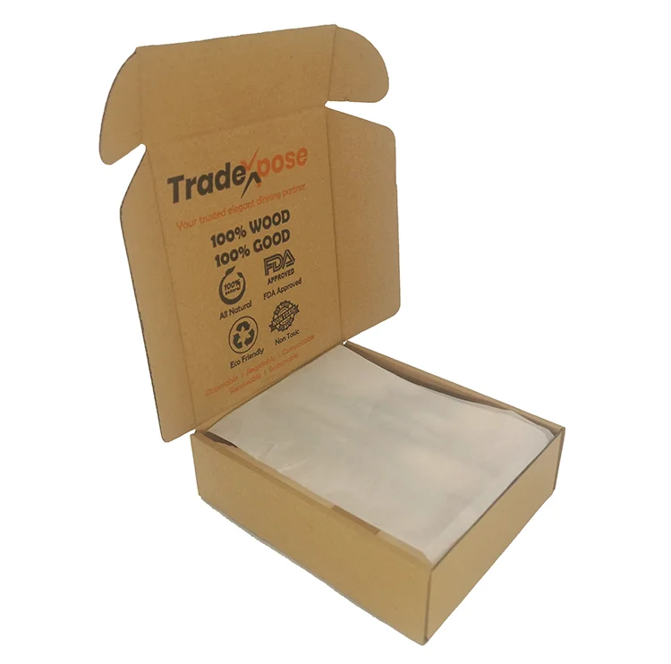 
Biodegradable 100 Pcs Compostable Disposable Wooden Cutlery 