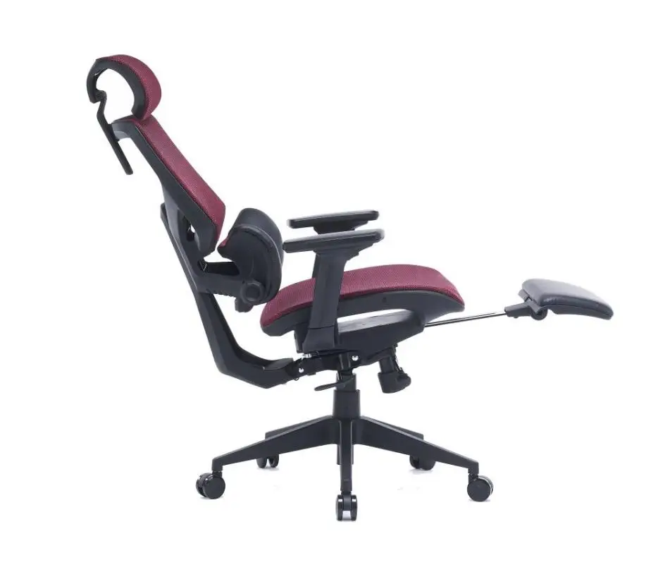 High Back Modern Executive Office Chair Manufacturer Red Mesh Ergonomic Office Chair With Footrest