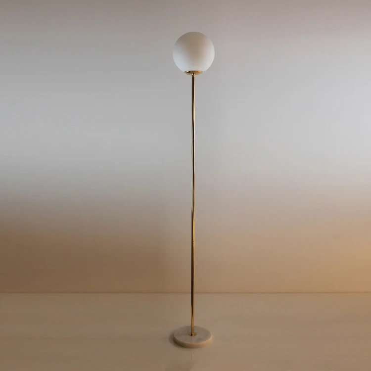 
Gold color decor light with small G9 white glass ball floor lamp for room 
