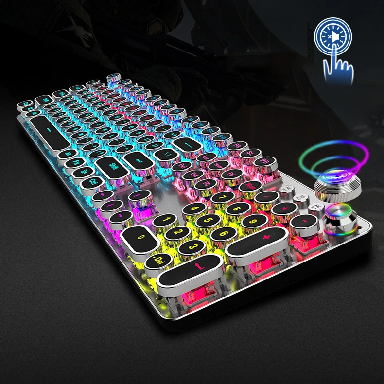 
2021 new design 104 Keys USB Wired Mechanical Keyboard laser gaming keyboard 
