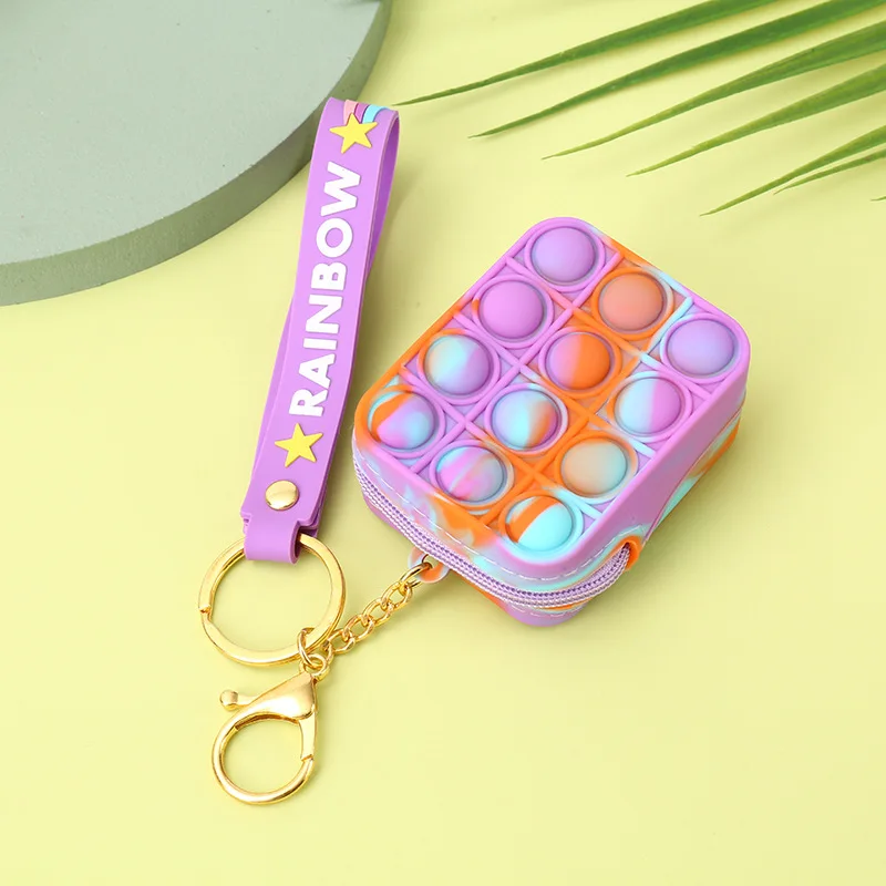 The Latest Silicone Decompression Toy Puzzle Fingertip Press Toy Popping It Coin Purse Coin Bag