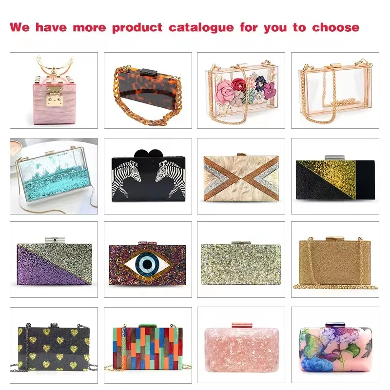 Wholesale Ladies Acrylic Clutch Bag Fashion Women Tote Bag Casual Wedding Evening Bag