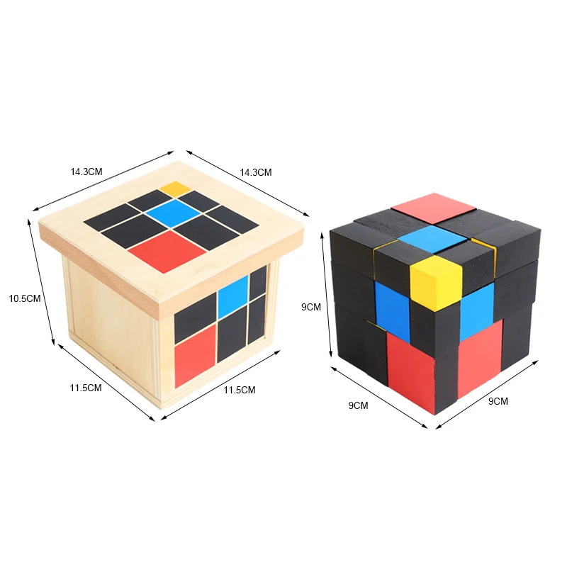 Montessori Kids Mathematic Trinomial Cube Games Children Early Learning Math Trinomial Cubes