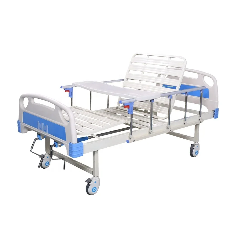 Hot selling ABS head board manual two crank hospital bed for clinic and hospital