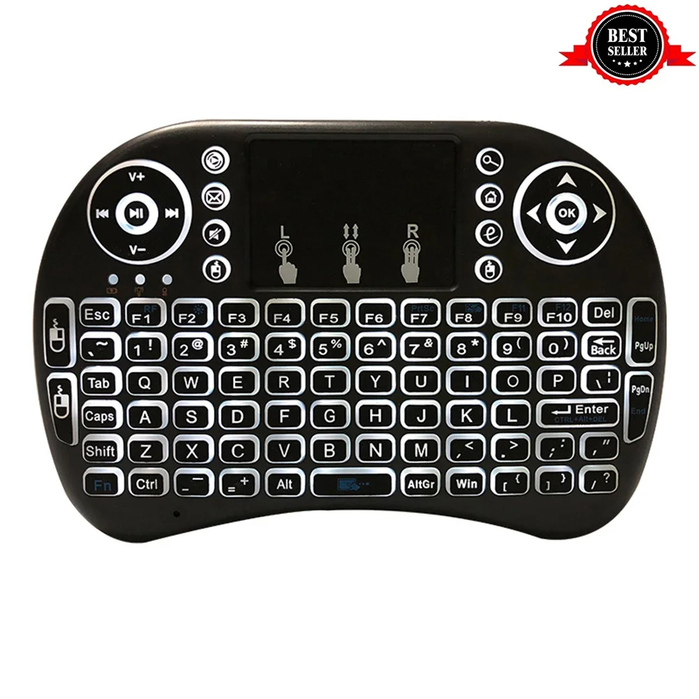 Free Sample Custom Pink White 7 Colors Silicone Laser Switches BT LED i8 Mini Gaming Wireless Keyboard