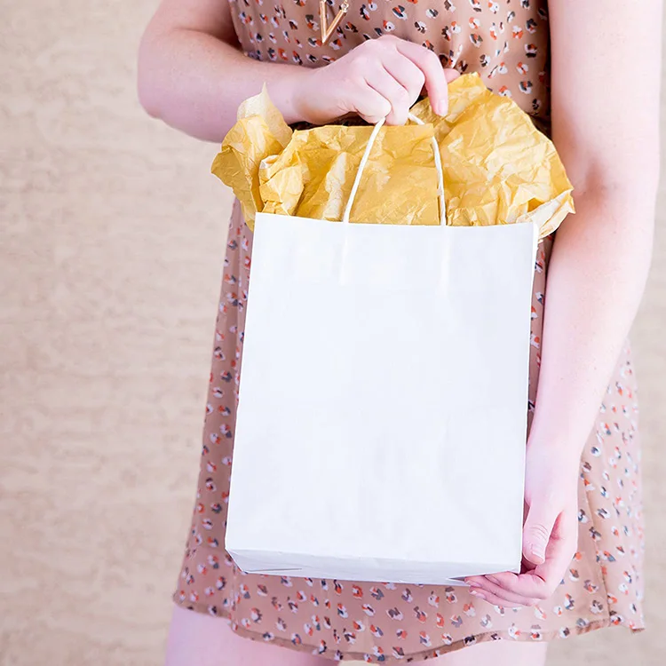 Customized printed logo low price simple style recycle bags paper kraft