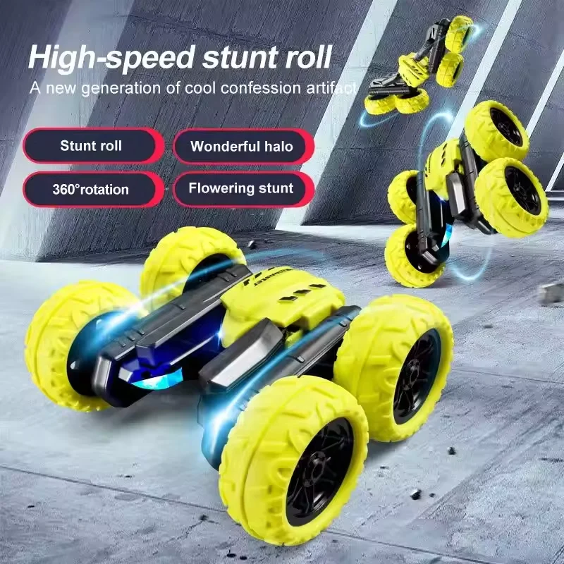 Toyhome Rc Rotation Stunt Car Outdoor Double-Sided Driving Remote Control Car 360 Degree Rotation Rc Car Toys For With led light
