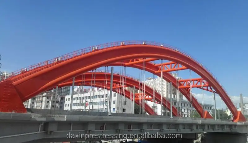 Vertical and inclined hangers with parallel strands for stayed cable bridge