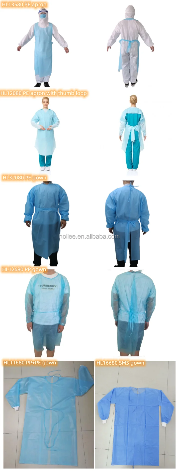 Wholesale disposable plastic apron white clear sleeveless restaurant dish washer kitchen bib apron food processing PE aprons